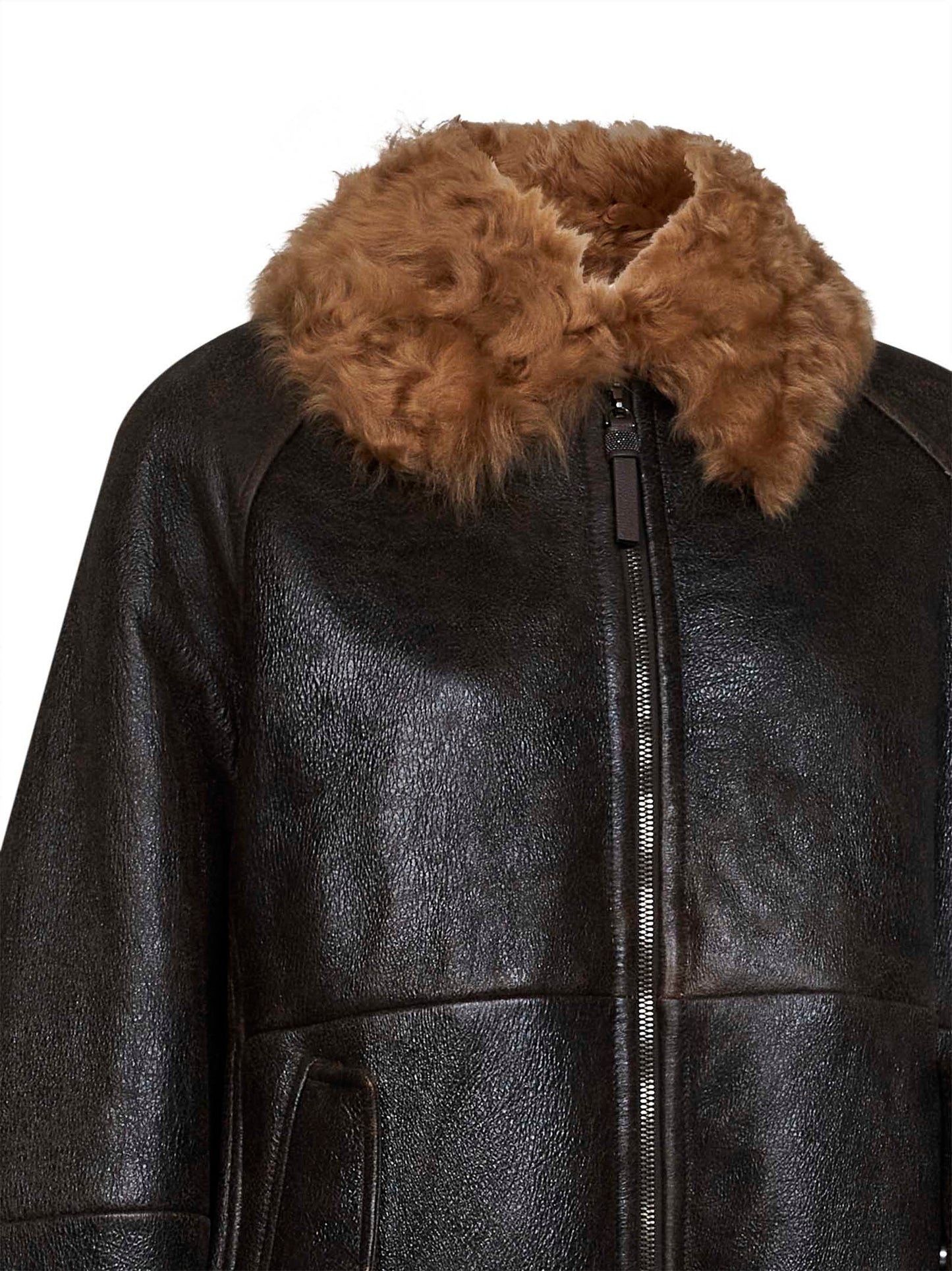 Giacca in nappa Vintage-Effect marrone