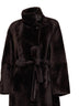 Dark brown shearling belted coat