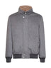 Light grey cashmere jacket with shearling lining