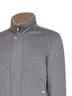 Light grey cashmere jacket with shearling lining