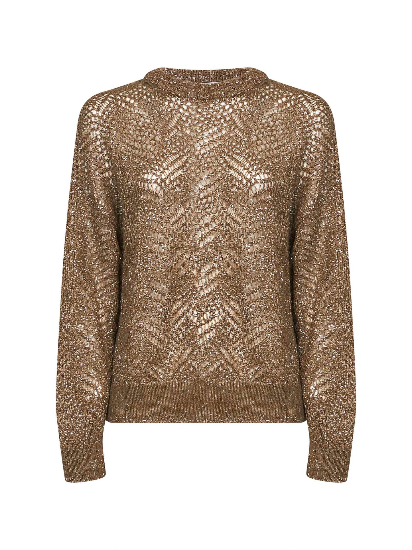 Olive Dazzling Abstract Leaf sweater