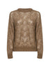 Olive Dazzling Abstract Leaf sweater