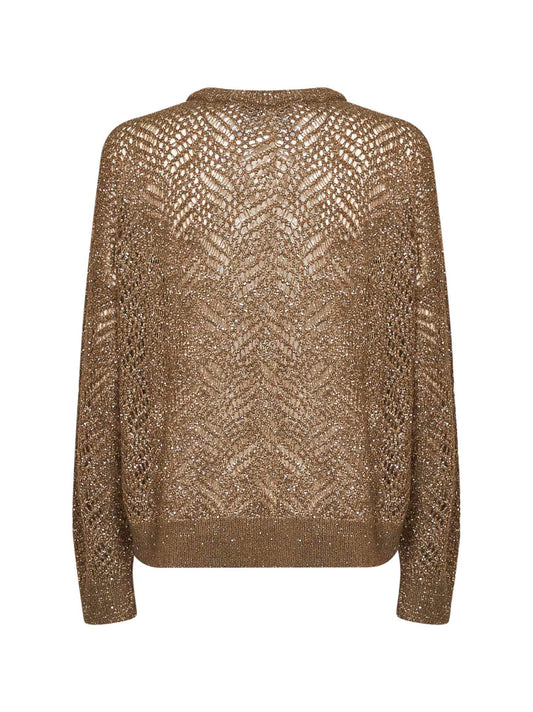Olive Dazzling Abstract Leaf sweater