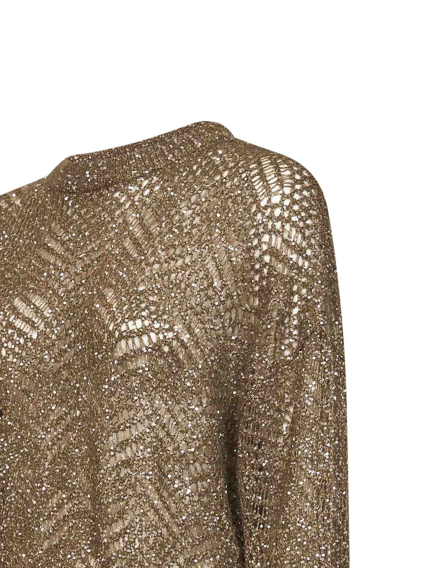 Olive Dazzling Abstract Leaf sweater