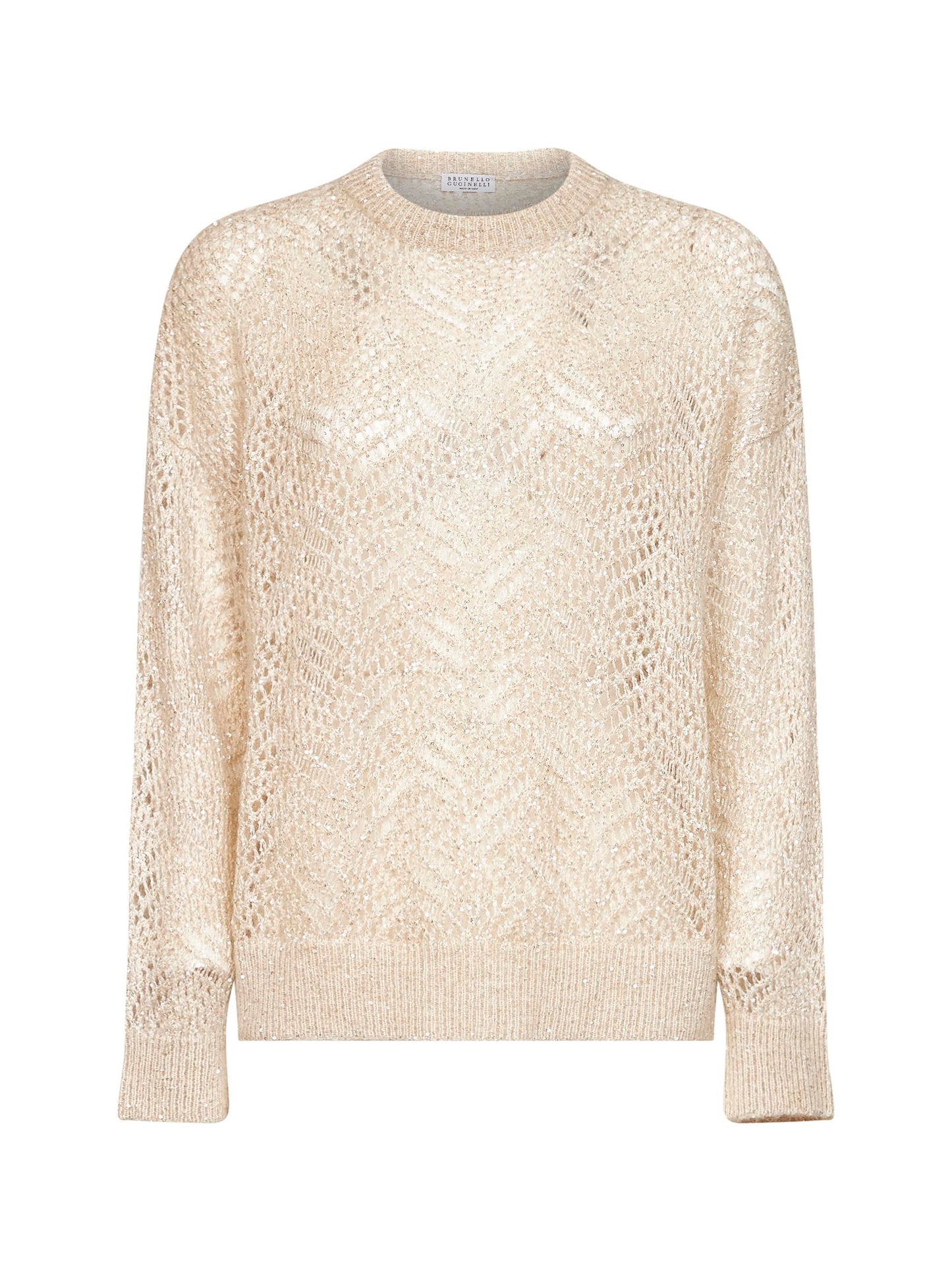 Ivory Dazzling Abstract Leaf sweater