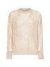 Ivory Dazzling Abstract Leaf sweater
