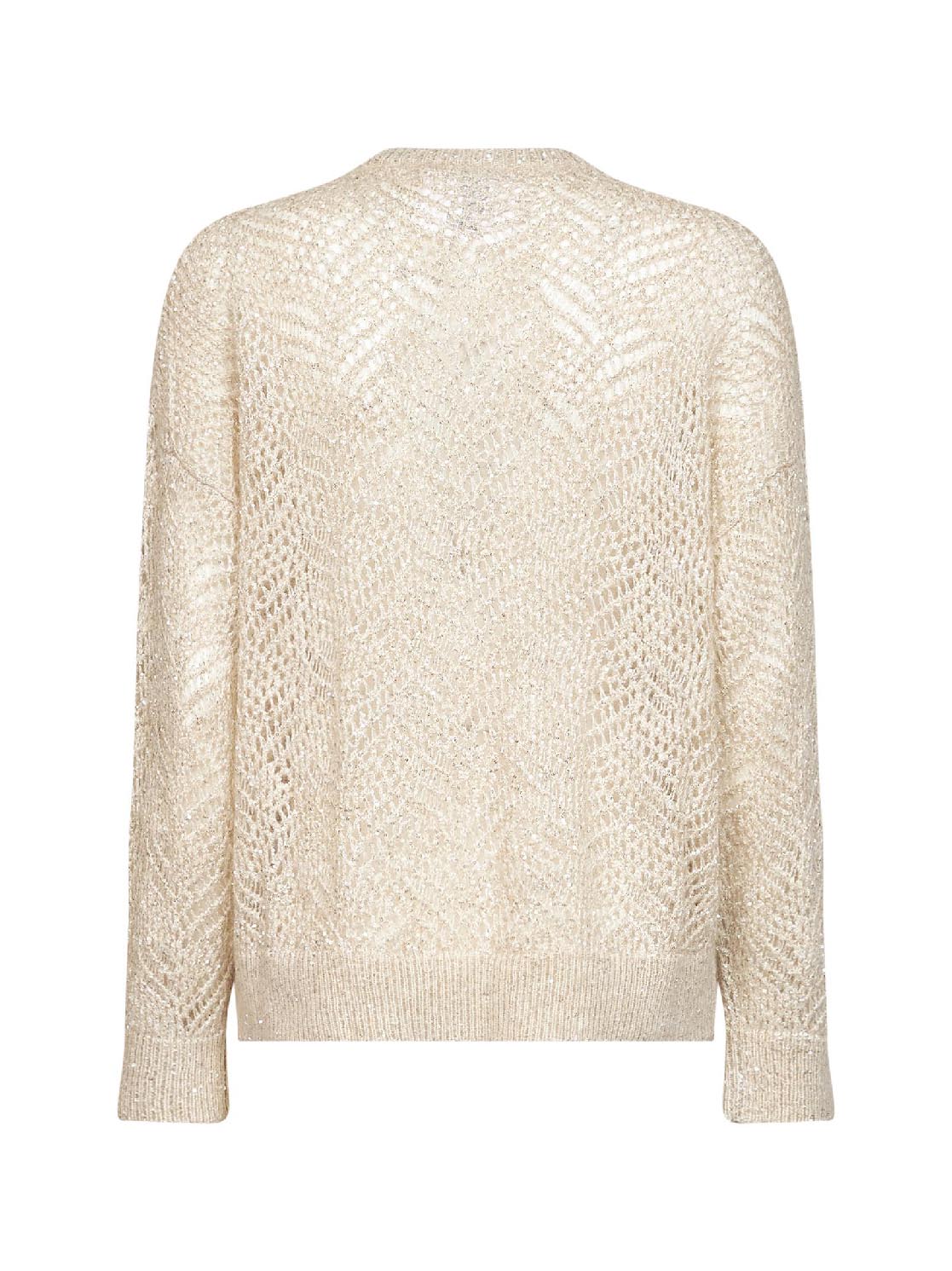 Ivory Dazzling Abstract Leaf sweater