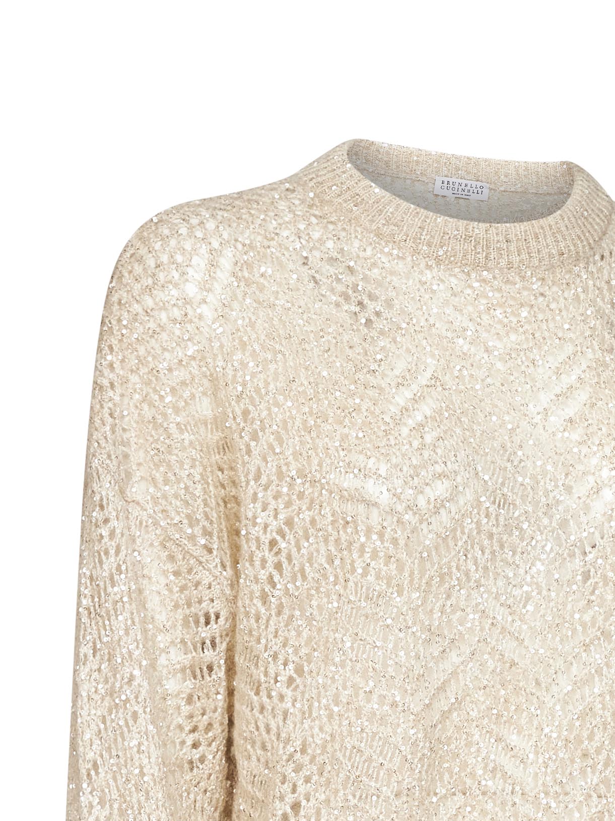 Ivory Dazzling Abstract Leaf sweater