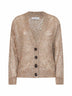 Light brown Dazzling Abstract Leaf cardigan