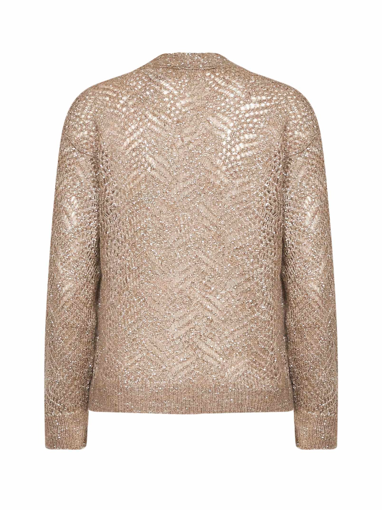 Light brown Dazzling Abstract Leaf cardigan