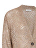 Light brown Dazzling Abstract Leaf cardigan