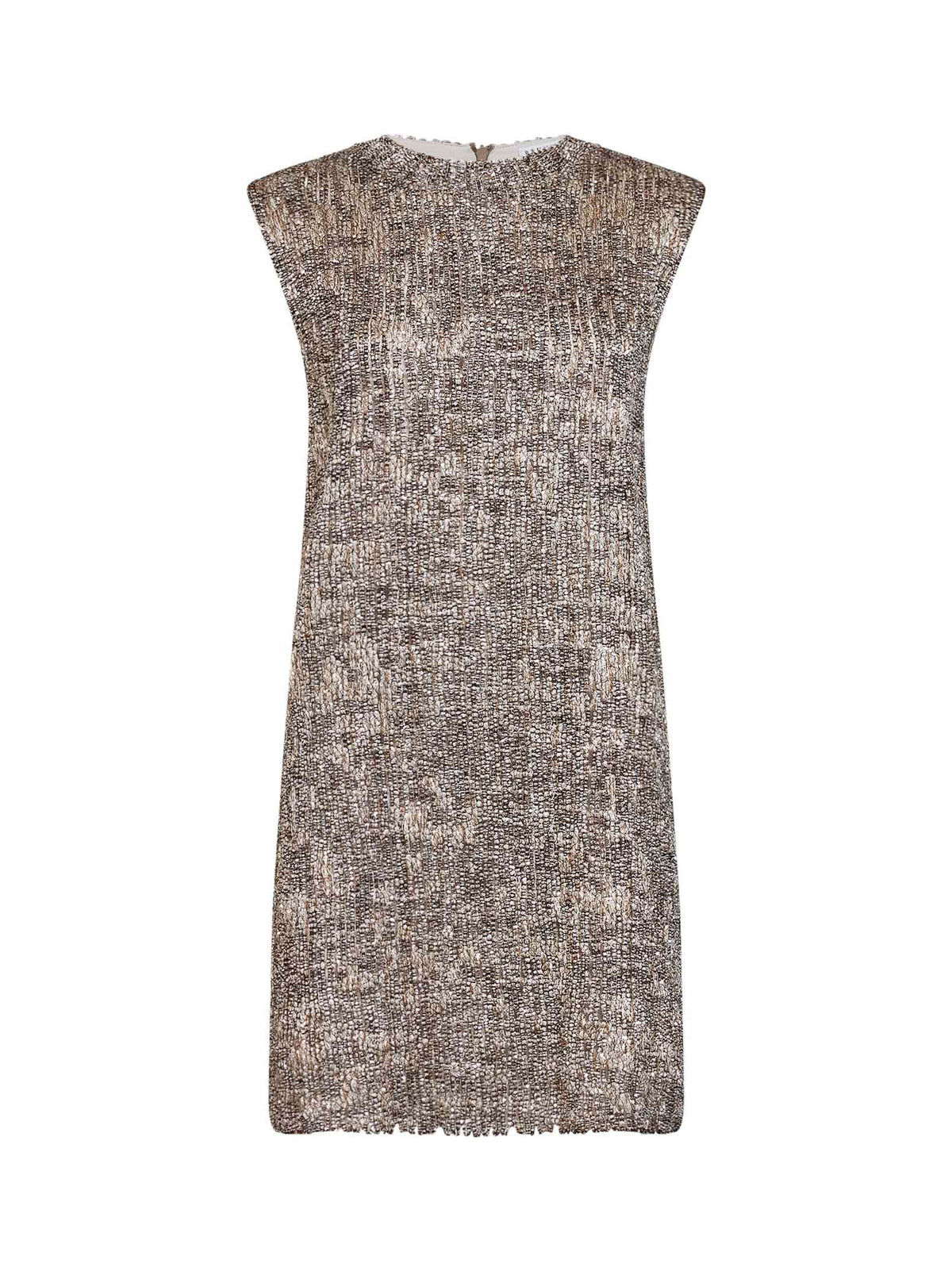 Silver Dazzling Craquelé Embroidery mini dress