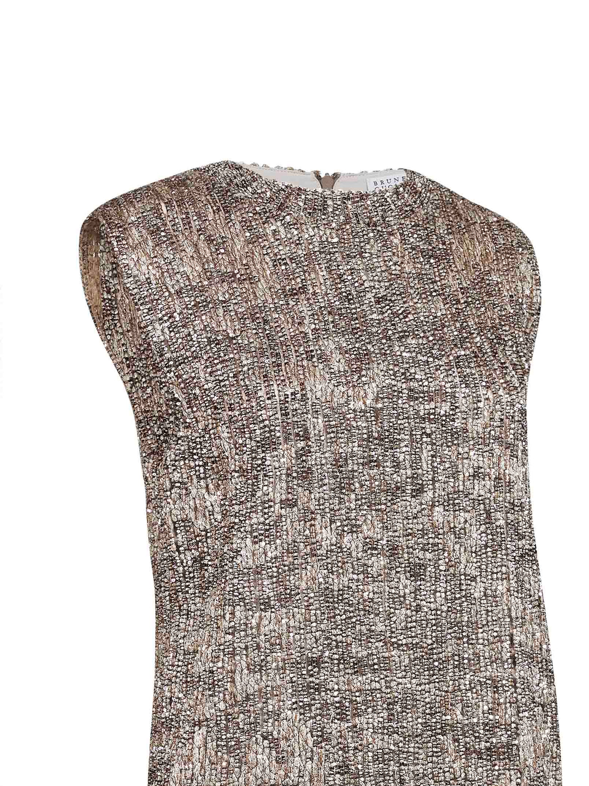 Silver Dazzling Craquelé Embroidery mini dress