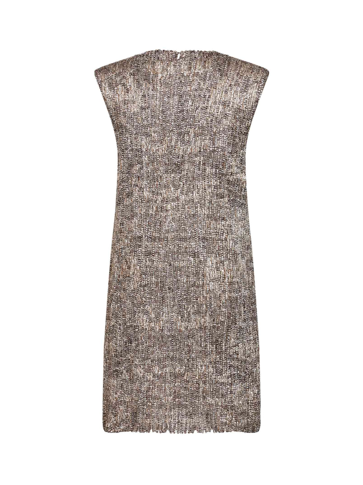 Silver Dazzling Craquelé Embroidery mini dress