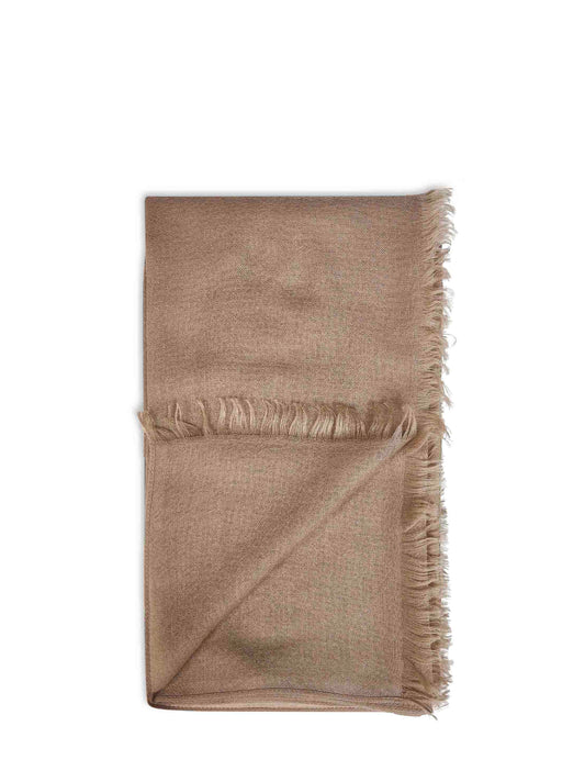Brown cashmere and silk scarf