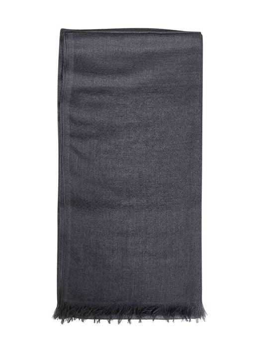 Sciarpa in cashmere e seta grigio piombo