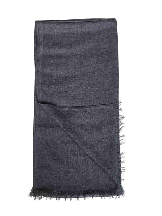 Sciarpa in cashmere e seta grigio piombo