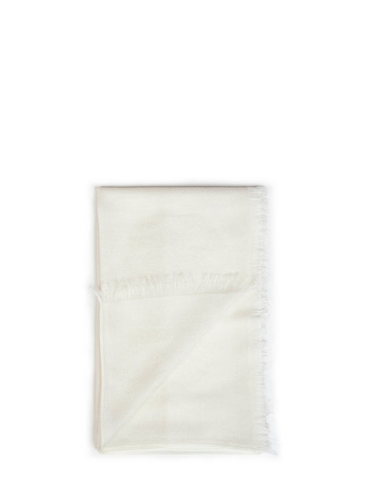 Sciarpa in cashmere e seta avorio