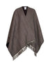 Poncho reversibile in cashmere double marrone