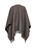 Poncho reversibile in cashmere double marrone