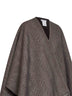 Poncho reversibile in cashmere double marrone