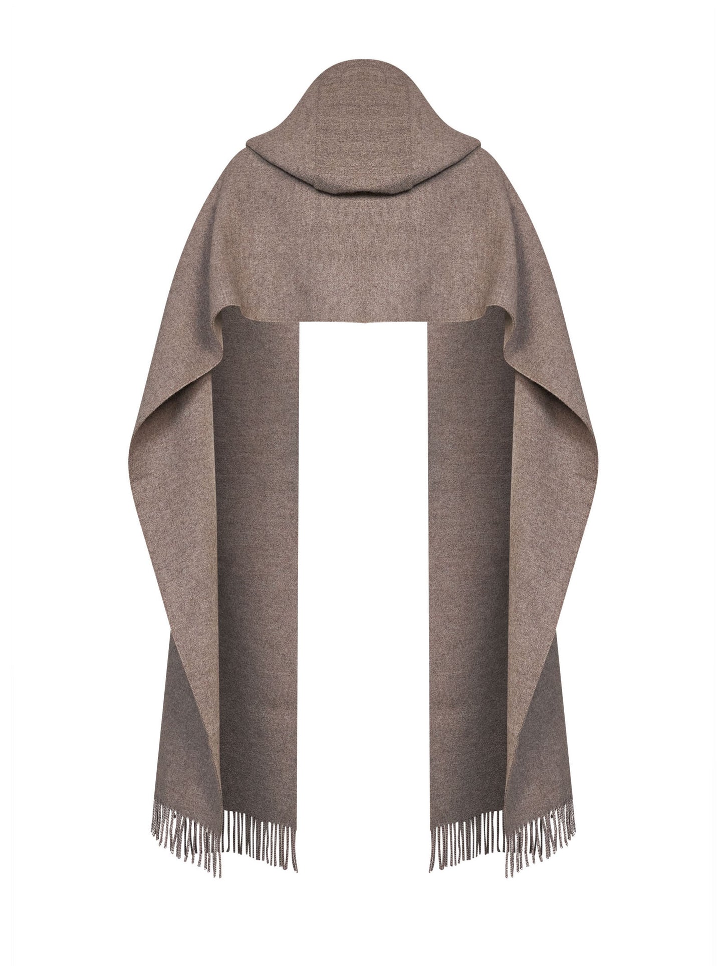 Sciarpa con cappuccio in maglia marrone freddo