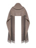 Sciarpa con cappuccio in maglia marrone freddo