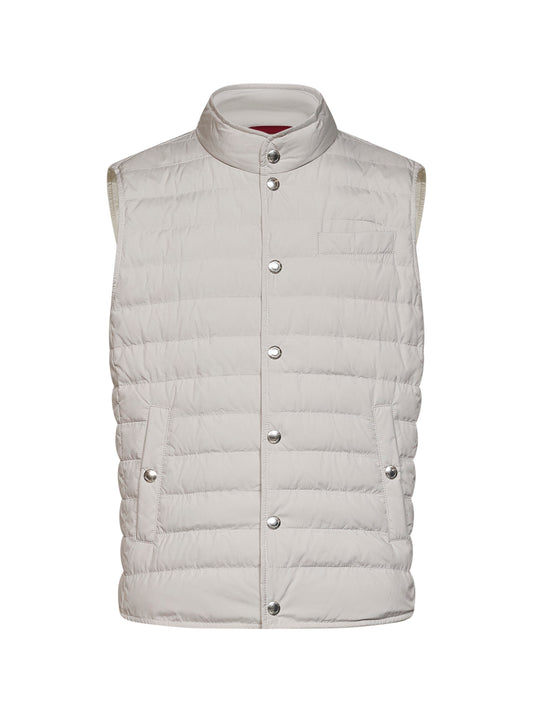 Gilet imbottito in nylon membranato ghiaccio