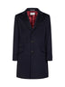 Navy blue virgin wool single-breasted coat