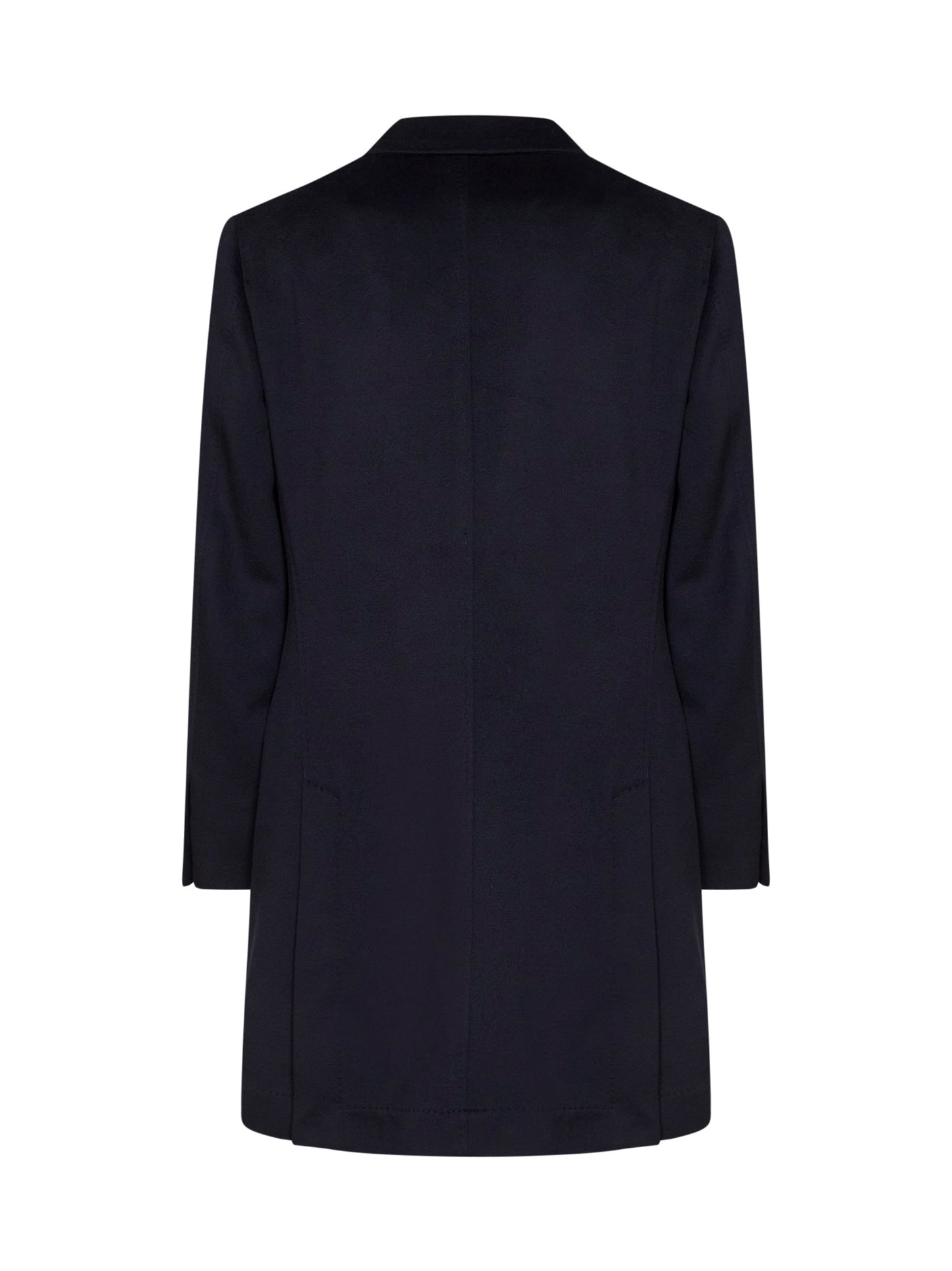 Navy blue virgin wool single-breasted coat