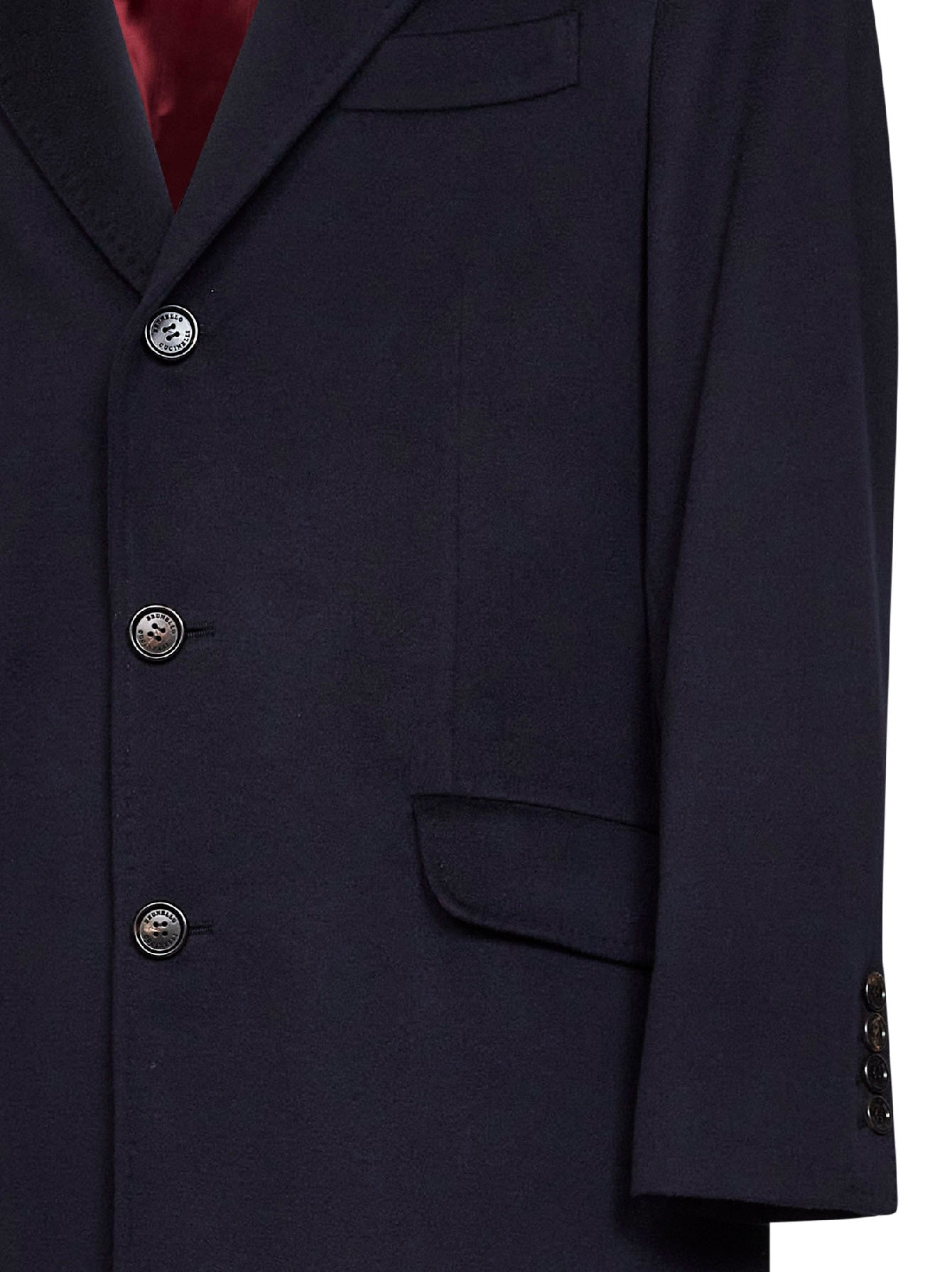 Navy blue virgin wool single-breasted coat