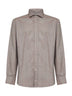 Camicia a maniche lunghe in cotone e lyocell granito