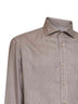 Camicia a maniche lunghe in cotone e lyocell granito