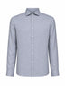 Grey cotton and lyocell long-sleeved shirt