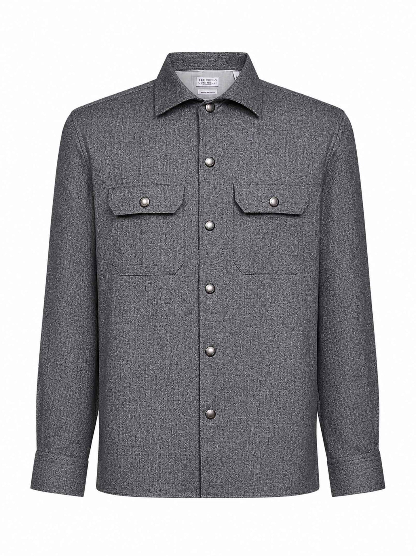Grey virgin wool overshirt