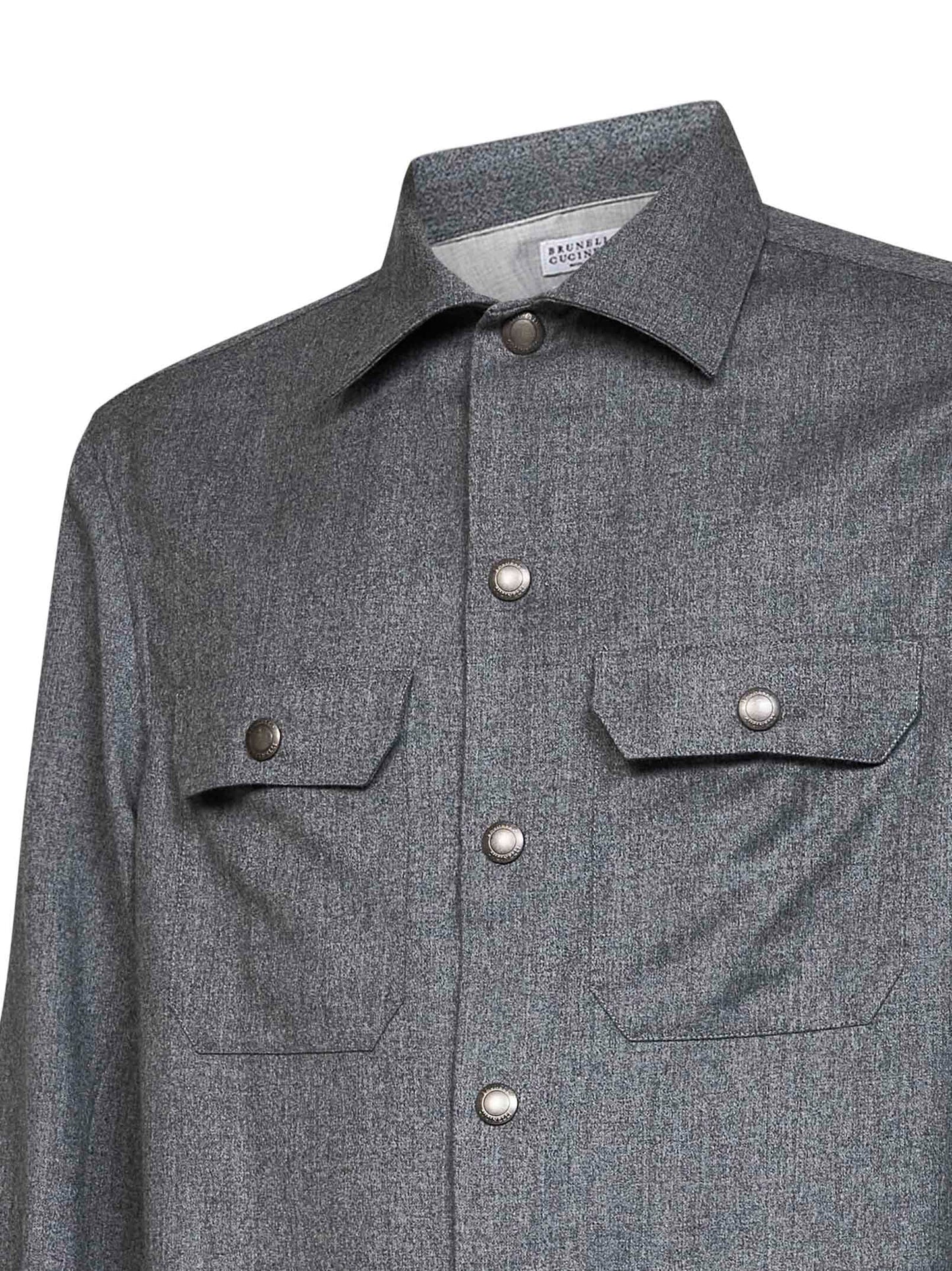 Grey virgin wool overshirt