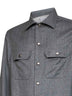 Grey virgin wool overshirt