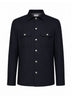 Navy blue virgin wool overshirt