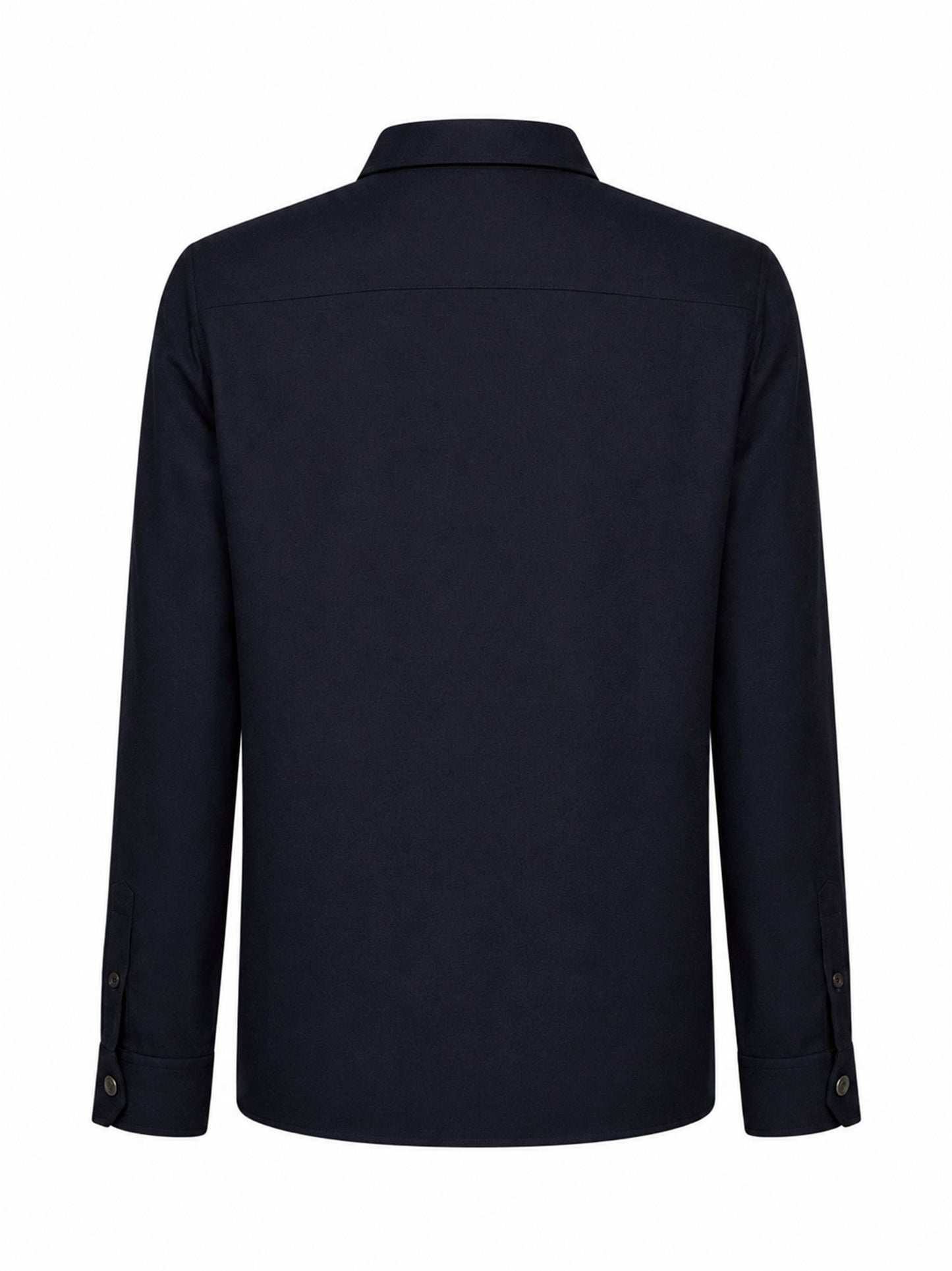 Navy blue virgin wool overshirt