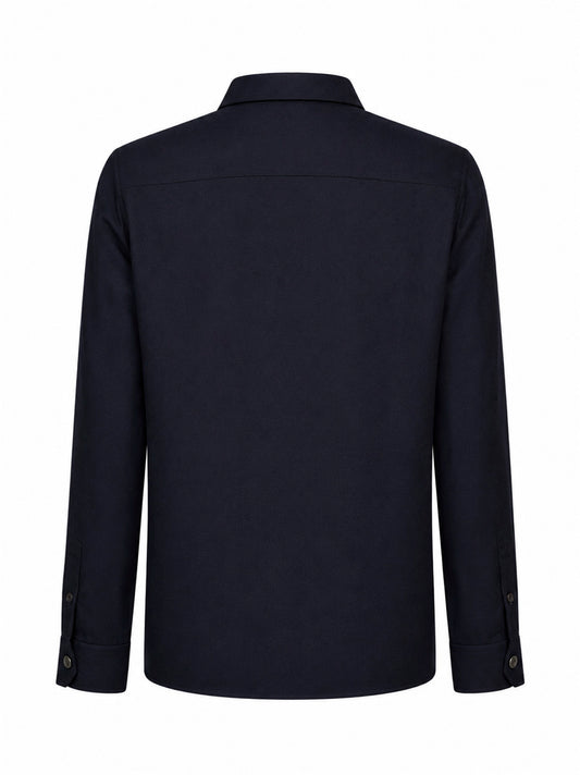Overshirt in lana vergine blu navy