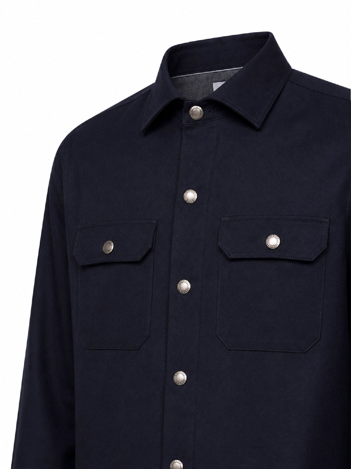 Navy blue virgin wool overshirt