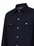 Navy blue virgin wool overshirt