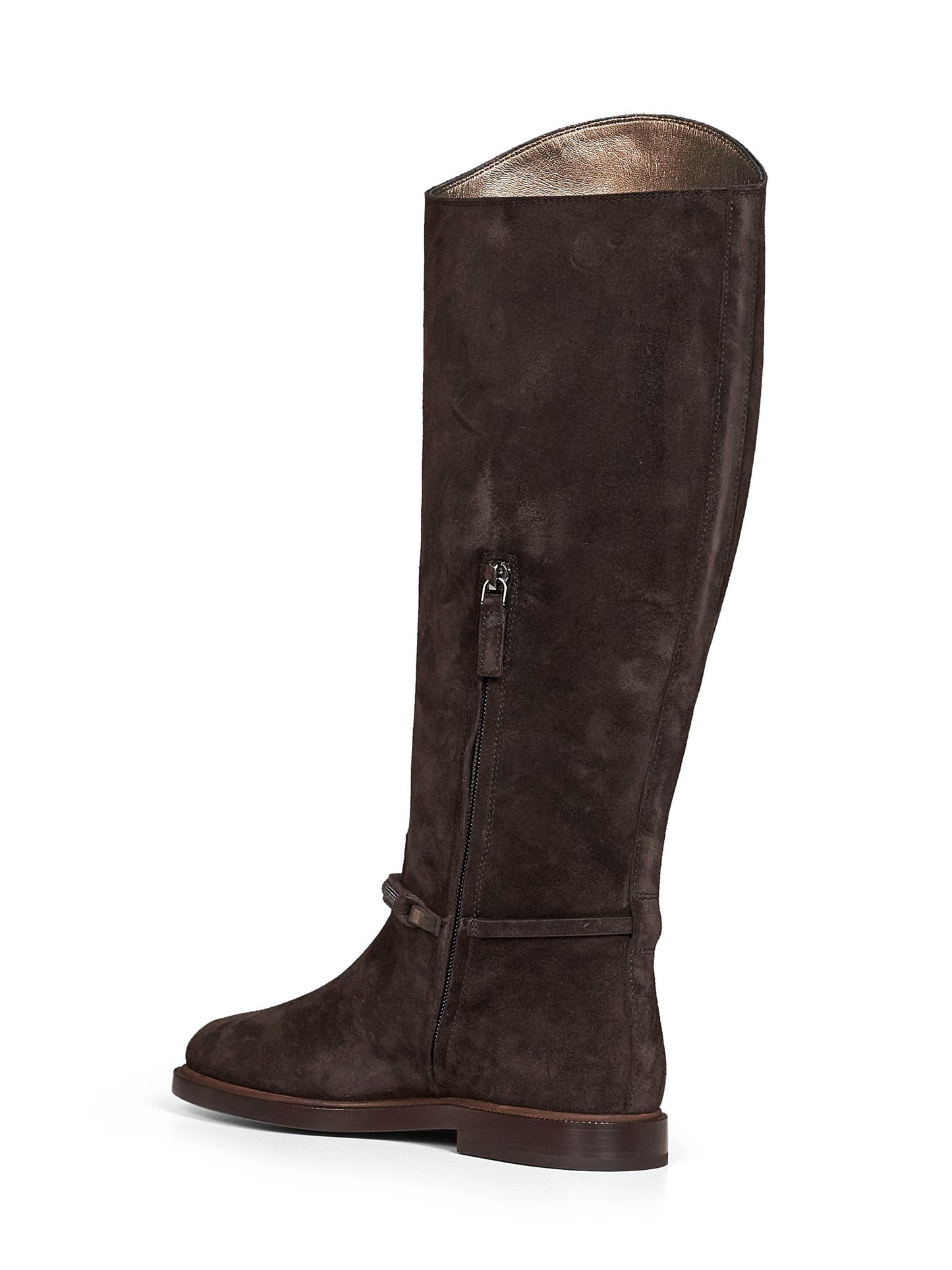 Stivali Boot in camoscio pepe con Precious Strap