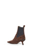 Espresso suede heeled ankle boots with Precious Details