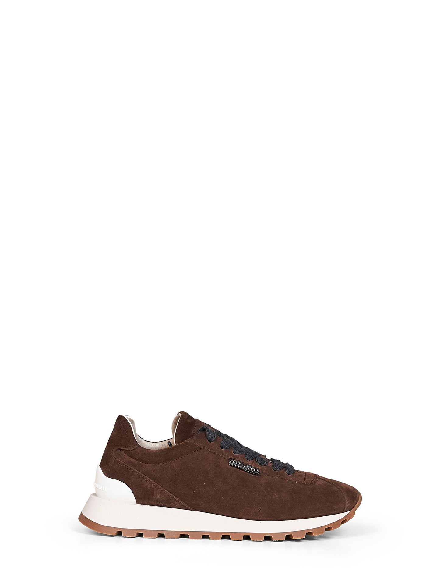 Runners in camoscio espresso con Shiny Tab