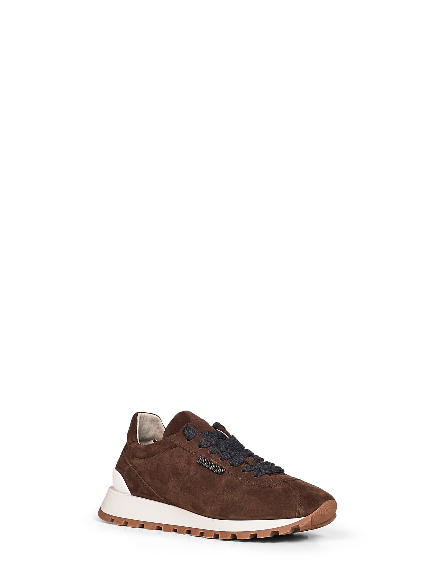 Runners in camoscio espresso con Shiny Tab