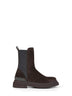 Stivaletti in camoscio pepe con Precious Detail