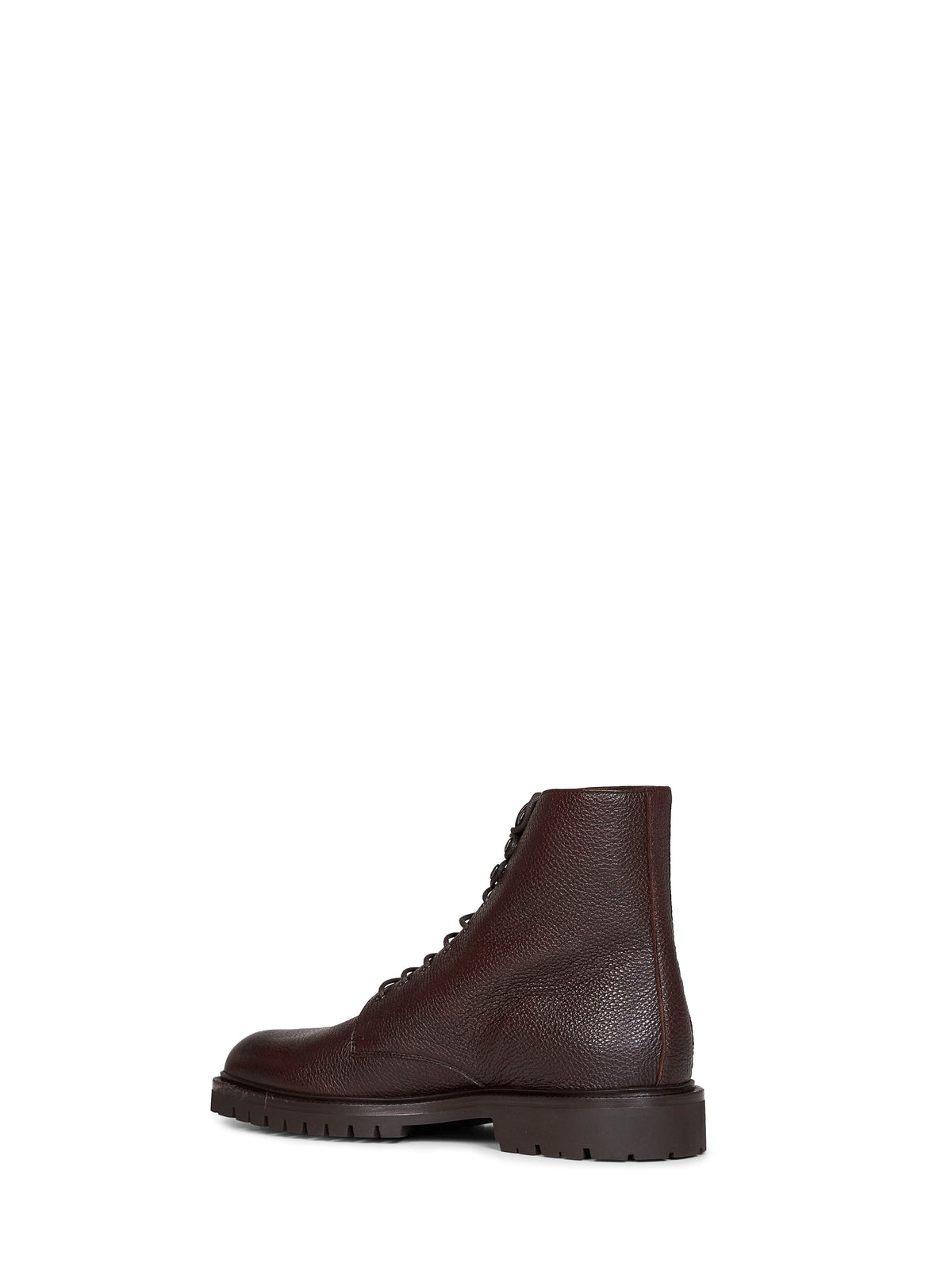 Chestnut grained calf leather ankle boots