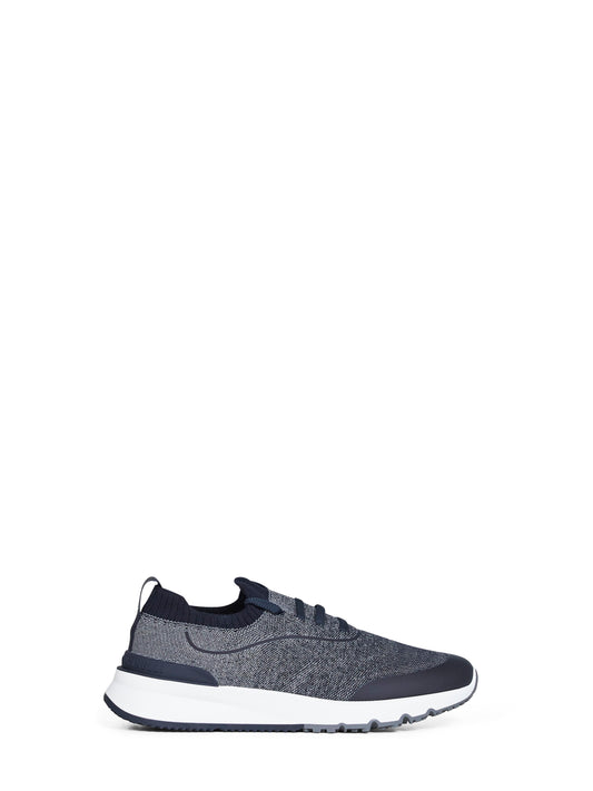 Runners in maglia di cotone techno blu navy