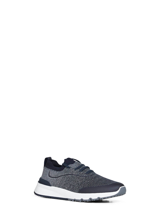 Runners in maglia di cotone techno blu navy